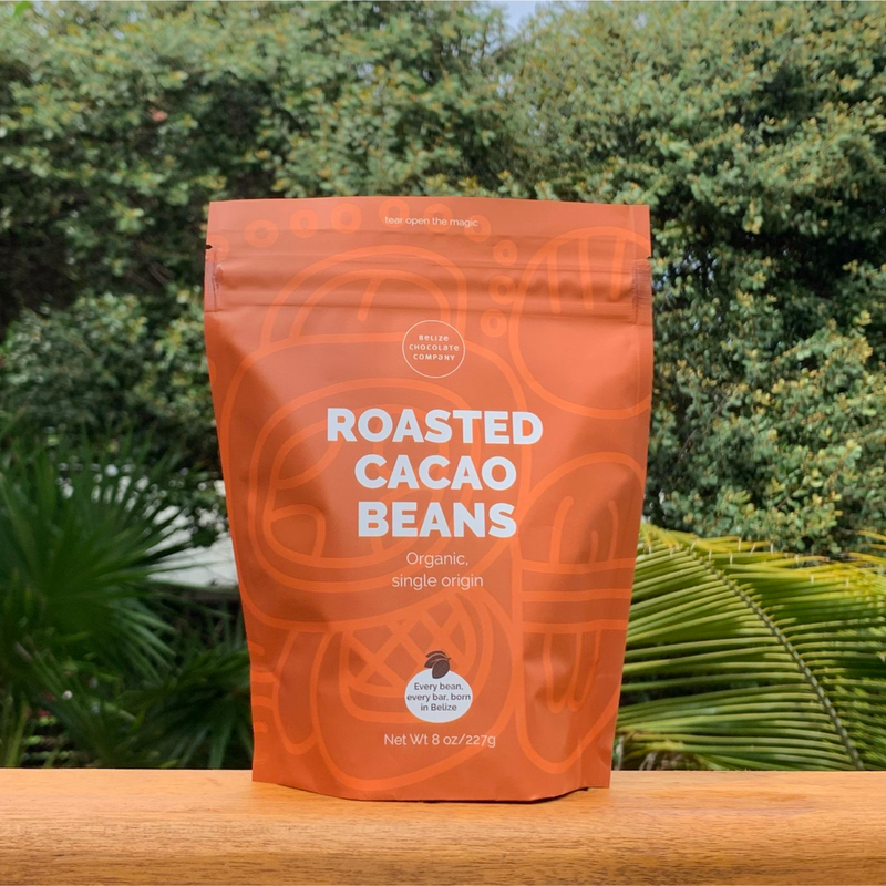 Organic roasted whole cacao beans